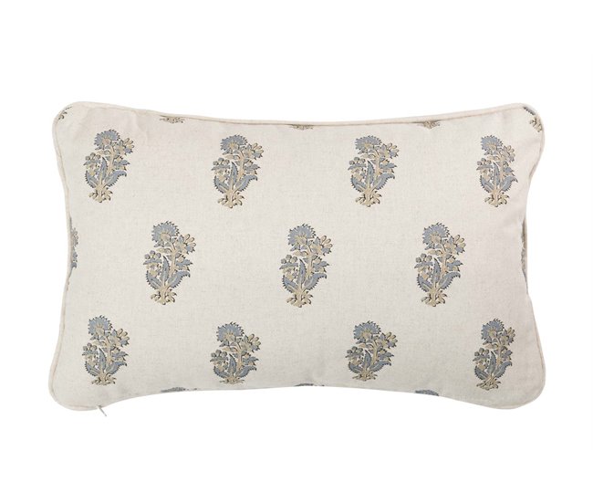 Conforama Cojin Lino Flores 45x30 Cm