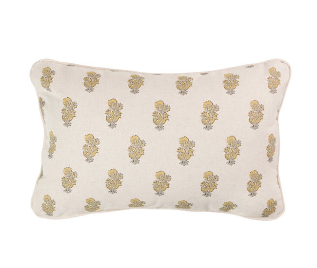 Conforama Cojin Lino Flores Rayas 45x30 Cm