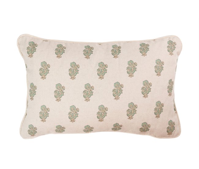 Conforama Cojin Lino Flores Rayas 45x30 Cm