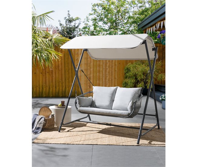 Conforama Columpio FIASTRA Metal Gris Claro
