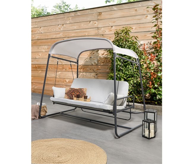Conforama Columpio MARSCIANO Metal Gris Claro