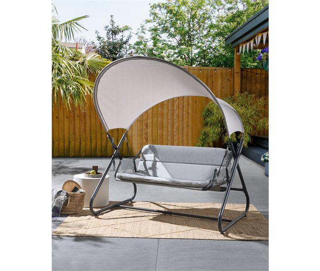 Conforama Columpio SOLAGNA Metal Gris Claro