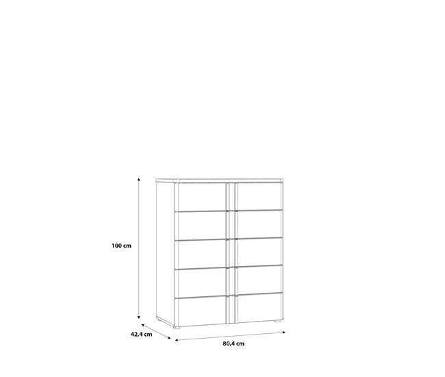 Conforama Cómoda 5 Cajones Blanco Mate BUGANVILLA