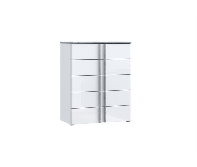 Conforama Cómoda 5 cajones blanco mate BUGANVILLA