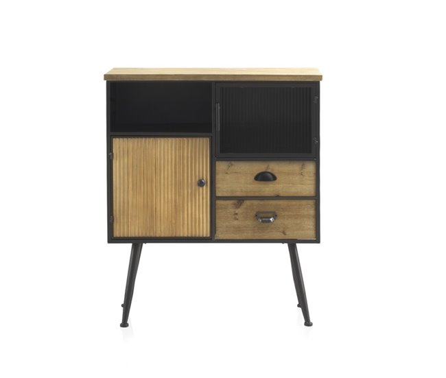Conforama Cómoda De Metal Con Tapa De Madera
