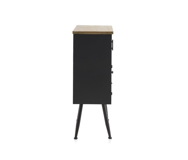 Conforama Cómoda De Metal Con Tapa De Madera