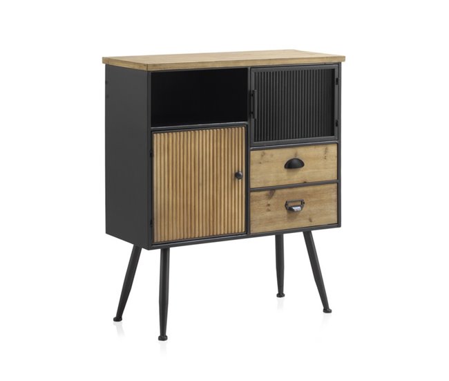 Conforama Cómoda De Metal Con Tapa De Madera