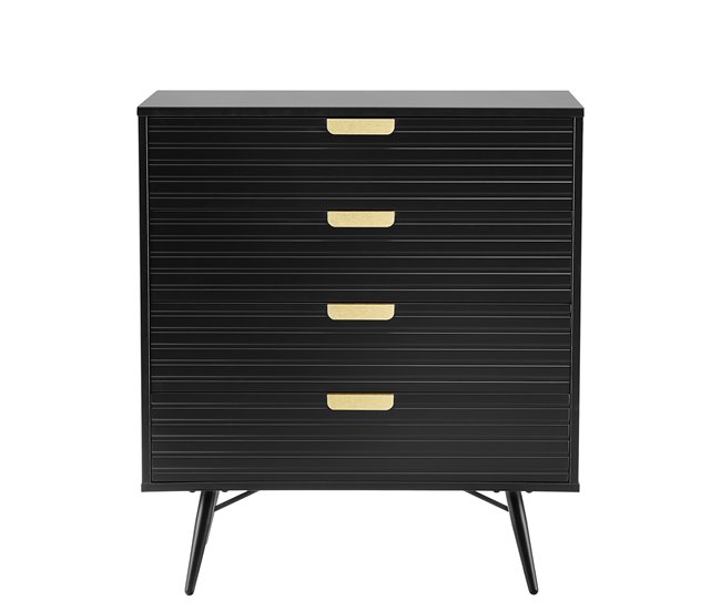 Conforama Cómoda EMILY 90x80x40cm 4 cajones negro