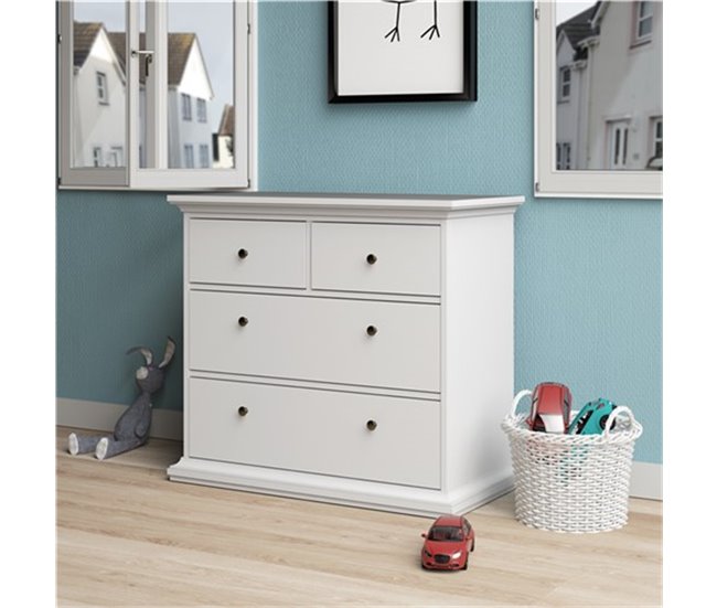 Conforama Cómoda PARÍS Con 4 Cajones Blanca