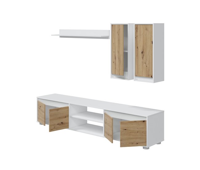 Conforama Compacto De TV YUMA Blanco Roble 200cm