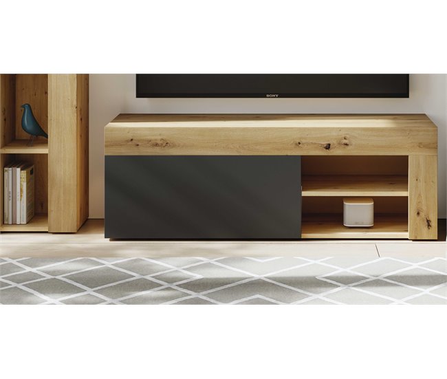 Conforama Compacto Tv 260 LEO En Roble Y Antracita