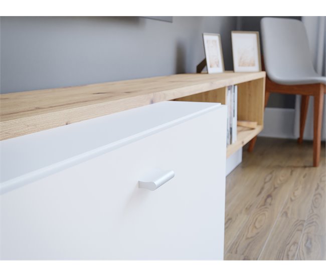 Conforama Compacto TV ARY 225cm Blanco Y Roble