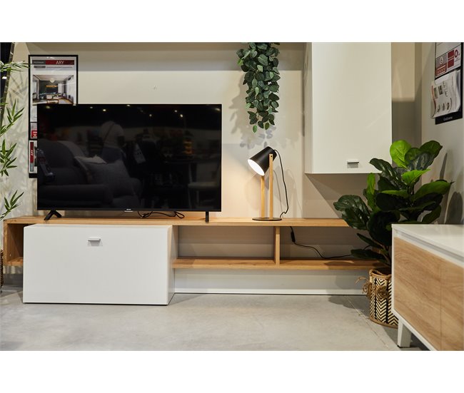 Conforama Compacto TV ARY 225cm Blanco Y Roble