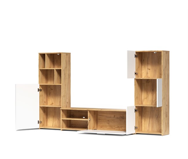 Conforama Compacto Tv Roble Y Blanco JOY