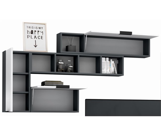 Conforama Compacto TV STONE Blanco Y Gris280cm