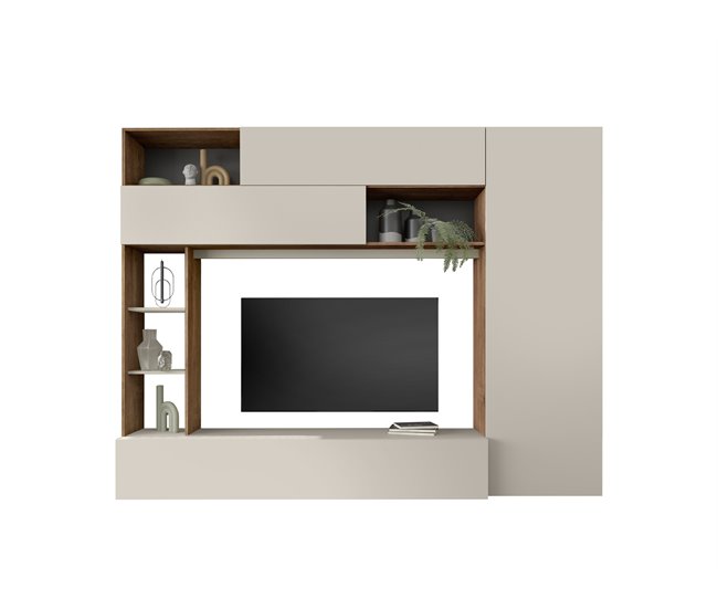 Conforama Compacto tv visón y roble PRATIKO