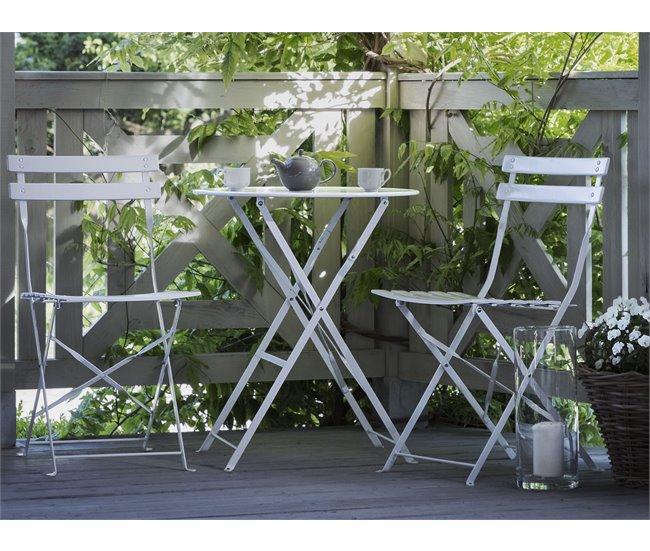 Conforama Conjunto De Balcón De Metal Blanco FIORI