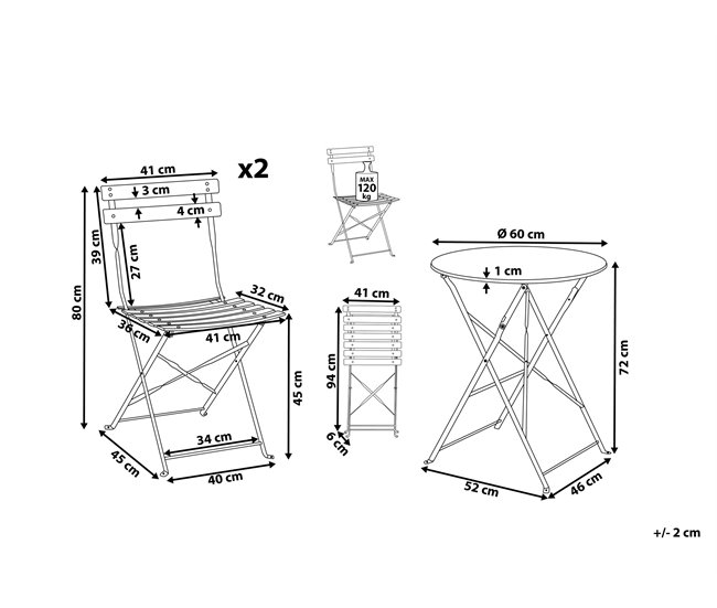 Conforama Conjunto De Balcón De Metal Blanco FIORI