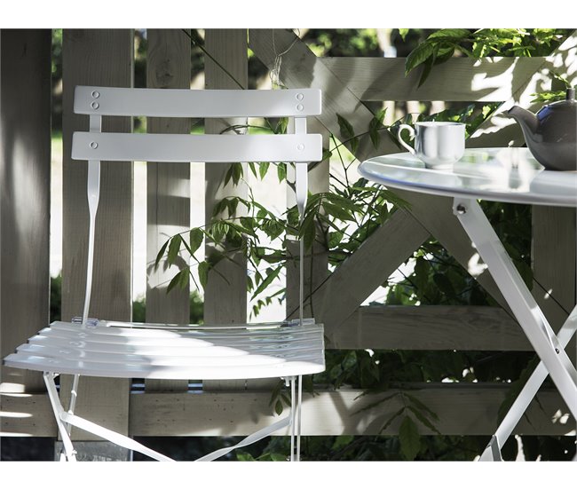 Conforama Conjunto De Balcón De Metal Blanco FIORI