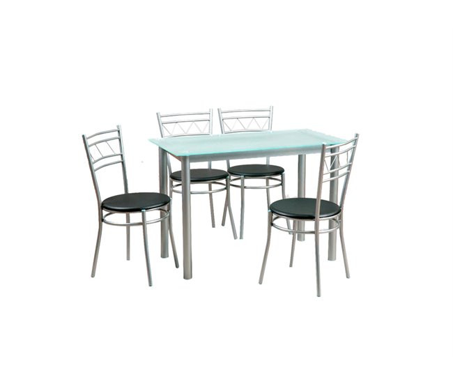 Conforama Conjunto de mesa + 4 sillas MILAN 2