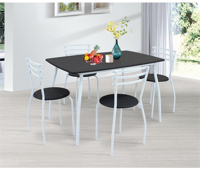 Conforama Conjunto De Mesa Fija + 4 Sillas SARA