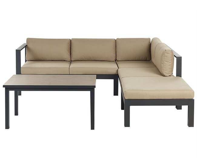 Conforama Conjunto longue Aluminio Negro MESSINA
