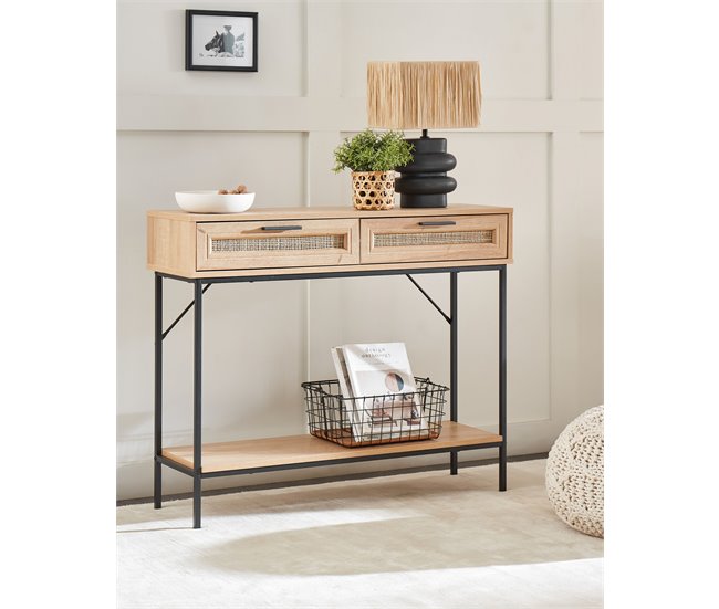 Conforama Consola De Ratán Madera Clara PASCO