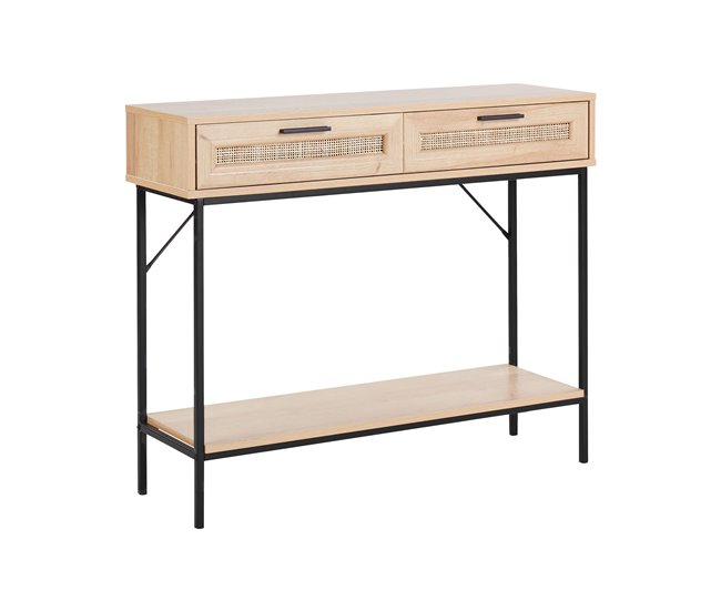 Conforama Consola de ratán madera clara PASCO