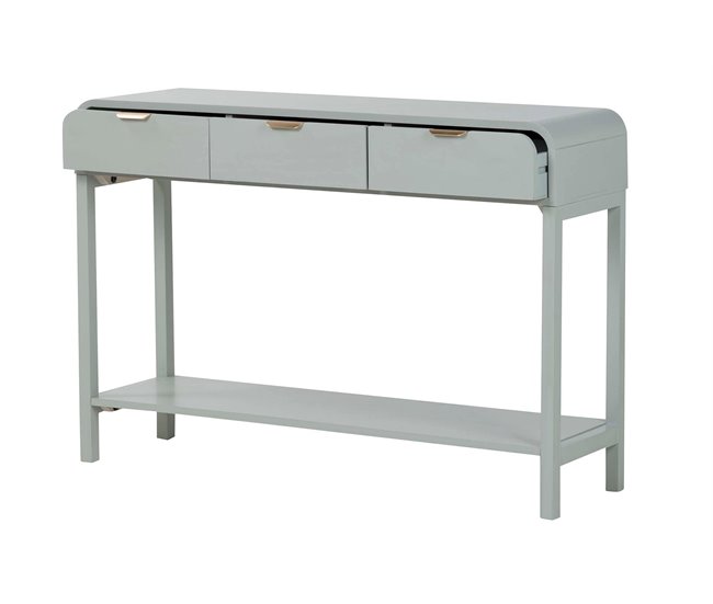 Conforama Consola Madera Verde / Dorado 110x75x32 Cm