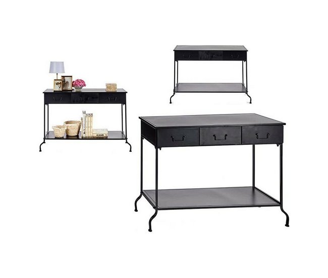 Conforama Consola Negro Metal (43 X 121 X 84 5 Cm)