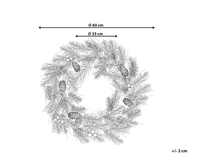 Conforama Corona LED De Navidad ⌀ 60 Cm Verde ELBRUS