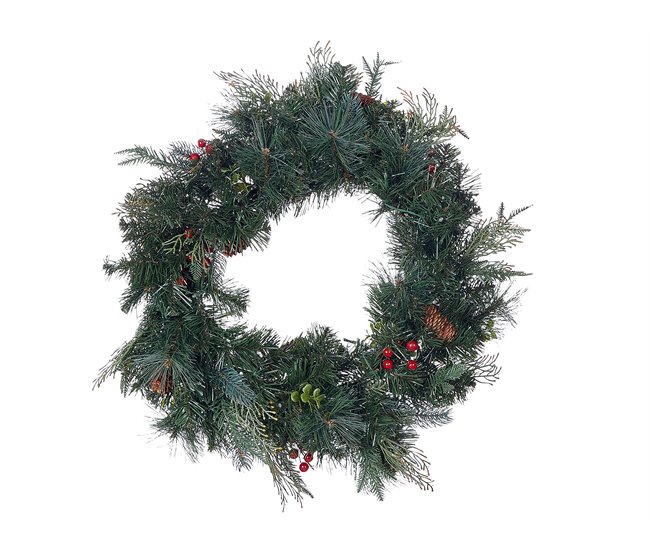 Conforama Corona LED de Navidad ⌀ 60 cm verde ELBRUS
