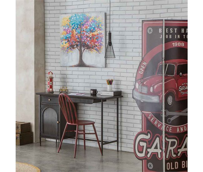 Conforama Escritorio De Metal Negro 120x50x80 Cm