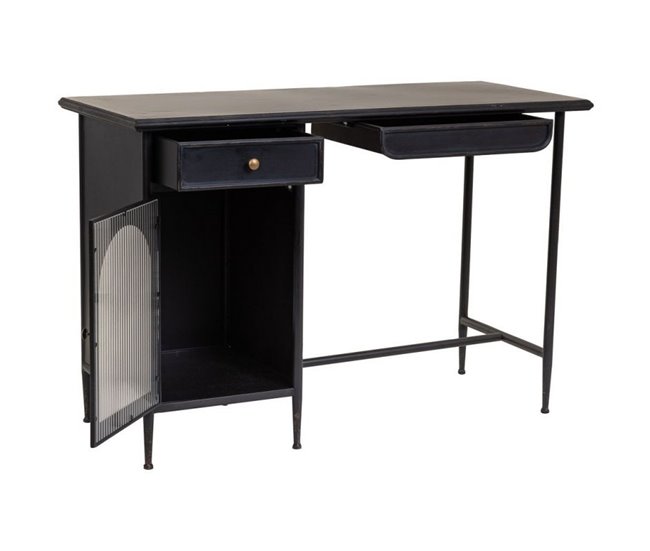 Conforama Escritorio De Metal Negro 120x50x80 Cm