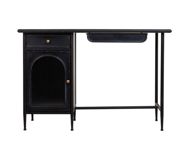 Conforama Escritorio De Metal Negro 120x50x80 Cm
