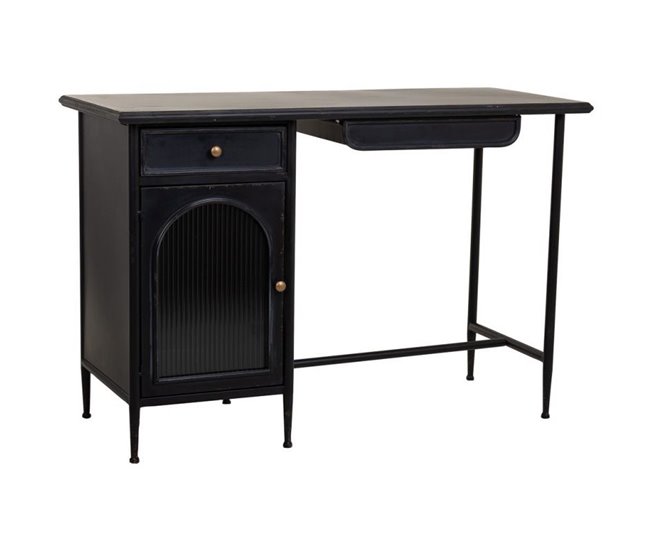 Conforama Escritorio de metal negro 120x50x80 cm