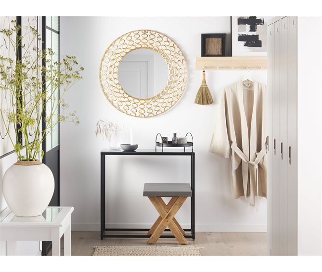 Conforama Espejo De Pared ⌀ 80 Cm Dorado BOURDON