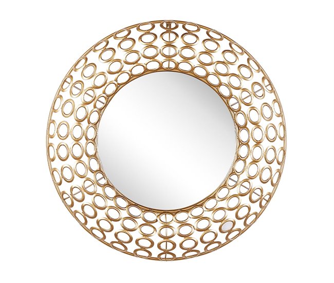 Conforama Espejo de pared ⌀ 80 cm dorado BOURDON