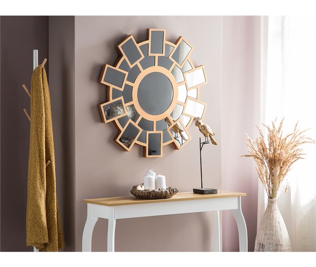 Conforama Espejo De Pared ⌀ 80 Cm Dorado ROZEL