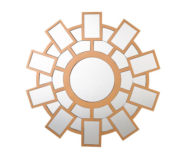Conforama Espejo de pared ⌀ 80 cm dorado ROZEL