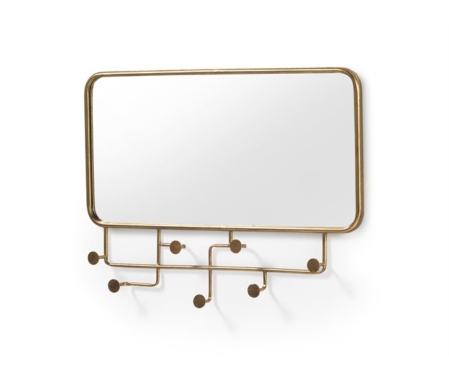 Conforama Espejo de Pared de Metal Dorado