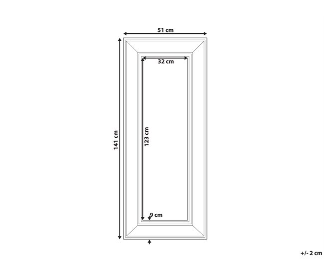 Conforama Espejo De Pared Dorado 51x141 Cm ASPEN