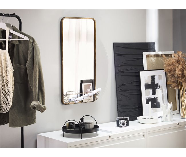 Conforama Espejo De Pared Dorado 80 X 40 Cm MACON