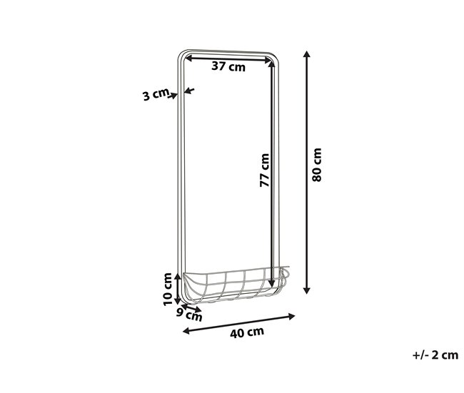 Conforama Espejo De Pared Dorado 80 X 40 Cm MACON