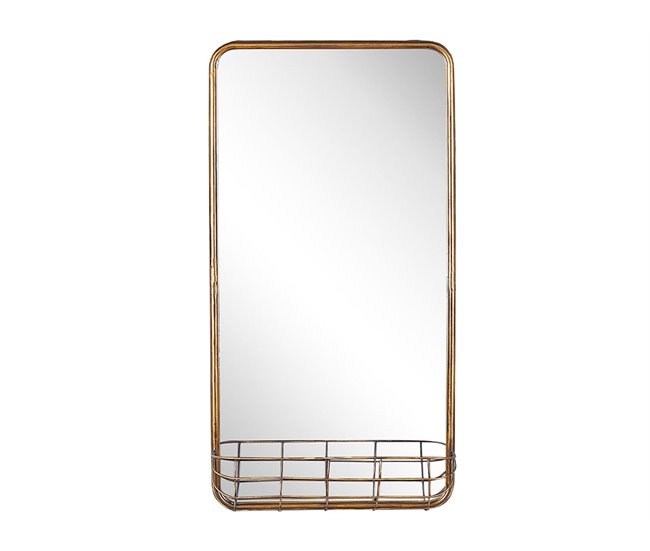 Conforama Espejo de pared dorado 80 x 40 cm MACON