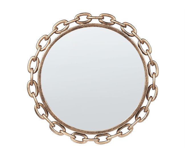 Conforama Espejo de pared dorado ø 46 cm YEBRA
