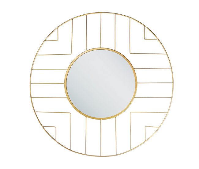 Conforama Espejo de pared dorado ø 60 cm HESDIN