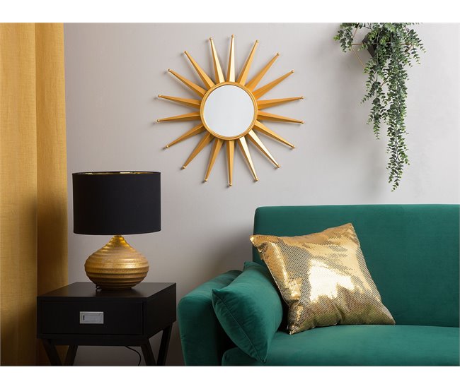 Conforama Espejo De Pared Dorado ø60 Cm PERELLI
