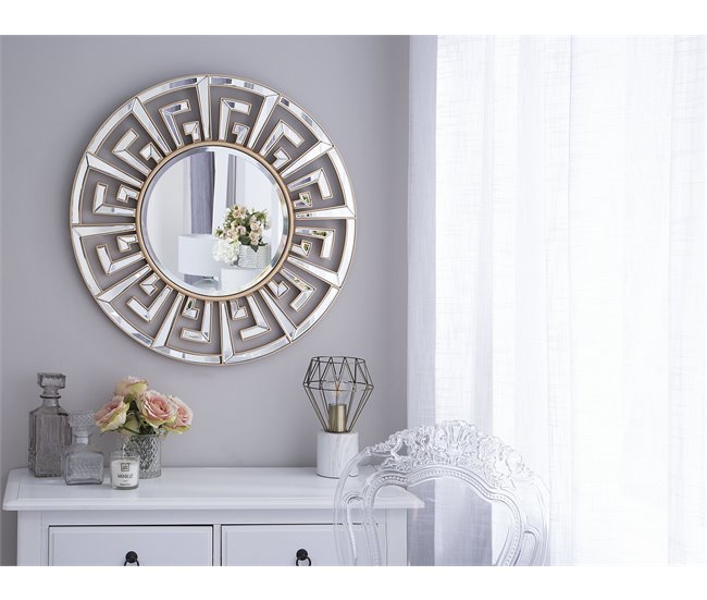 Conforama Espejo De Pared Dorado ø70 Cm FLERS