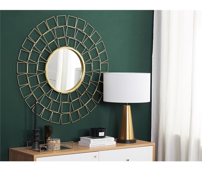 Conforama Espejo De Pared Dorado ø90 Cm LABRIT